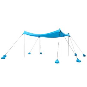 Beach Tent Sun Shelter, UPF50+ Sun Protection, 6.6 ft Tall, 10x10 ft, Easy Pop Up Beach Canopy with 8 Sandbags, Stability Poles, Sand Shovels